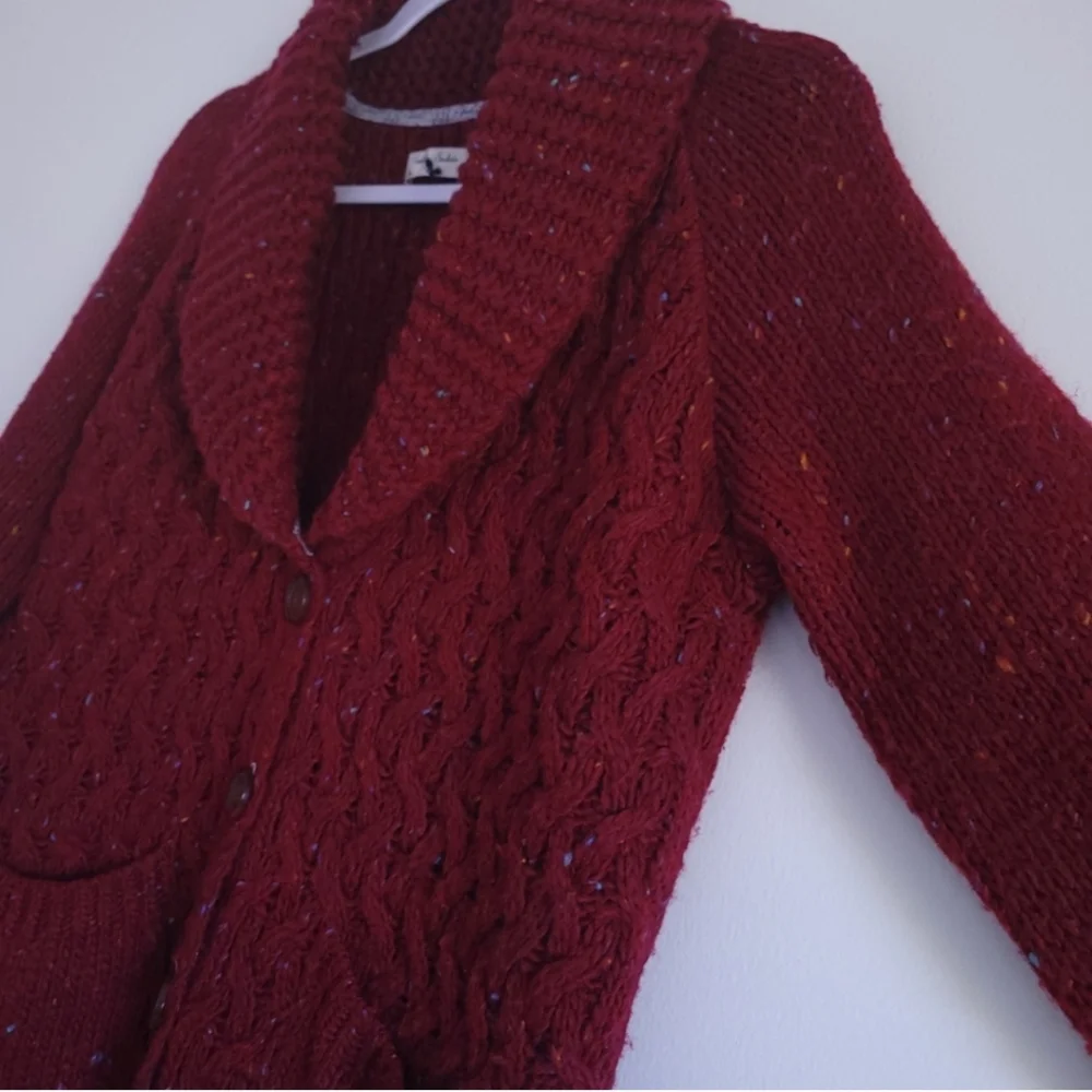 Anthropologie Isabella Sinclair Wool Alpaca Blend Flecked Farfar Cardigan L‎